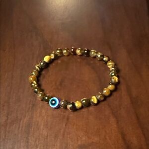 Tiger eye 👁️ Bracelet with Evil Eye Charm